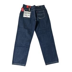 Vintage FUBU Jeans Mens 38X34 Blue Denim Y2K Wide Leg Baggy Skater Hip Hop Cargo